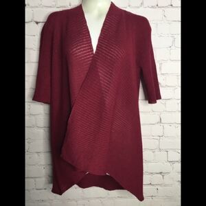 Eileen Fisher Ribbed Knit Open Front Cardigan Sweater 100% Merino‎ Wool XS